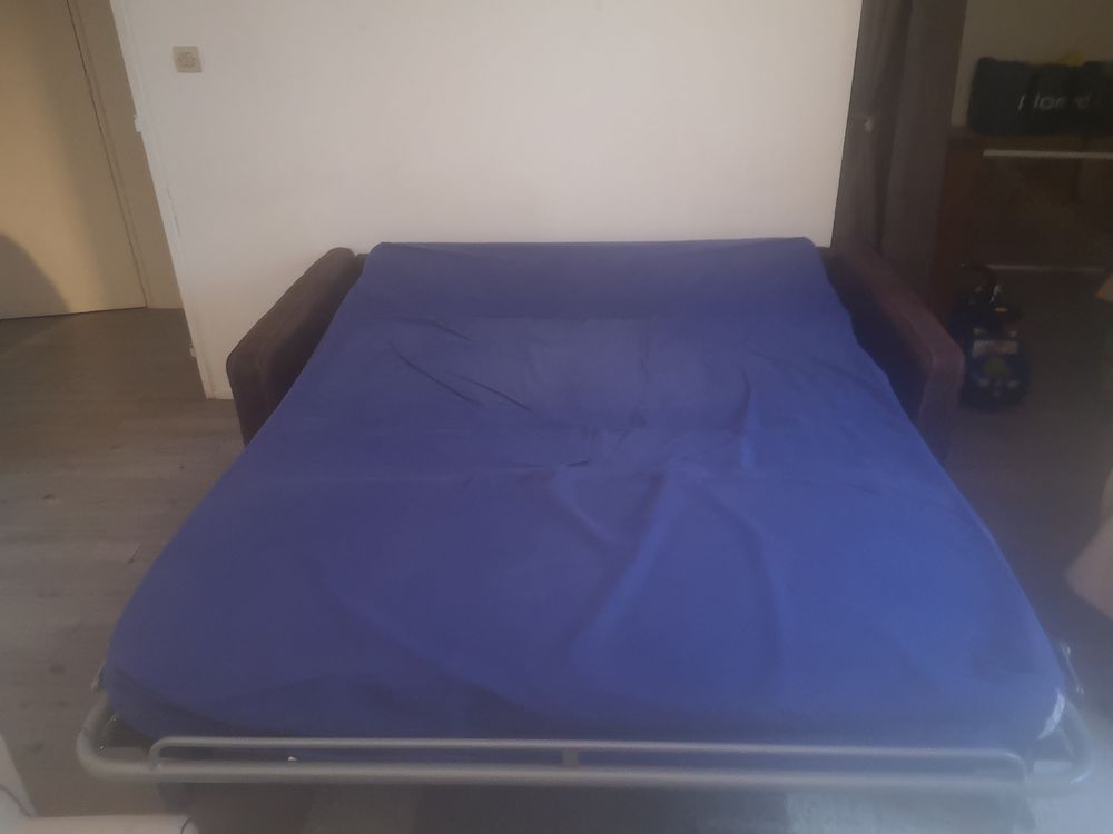 Canap� lit en daim marron 400 Paris 15 (75)