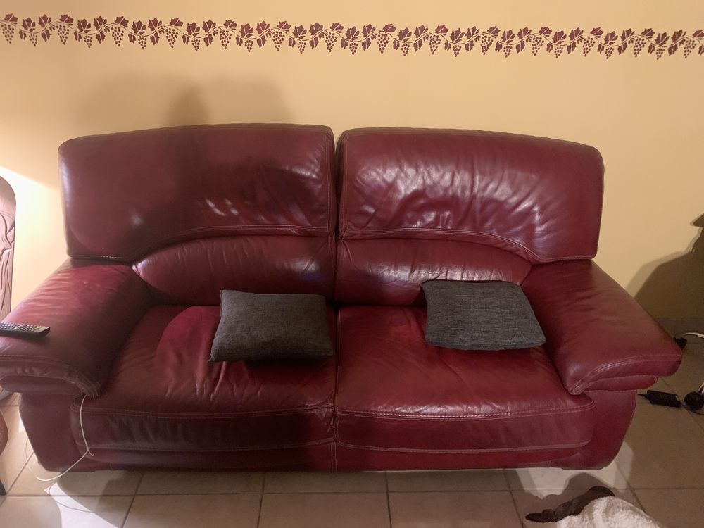 Canapé et fauteuil crapaud cuir  200 Coutras (33)
