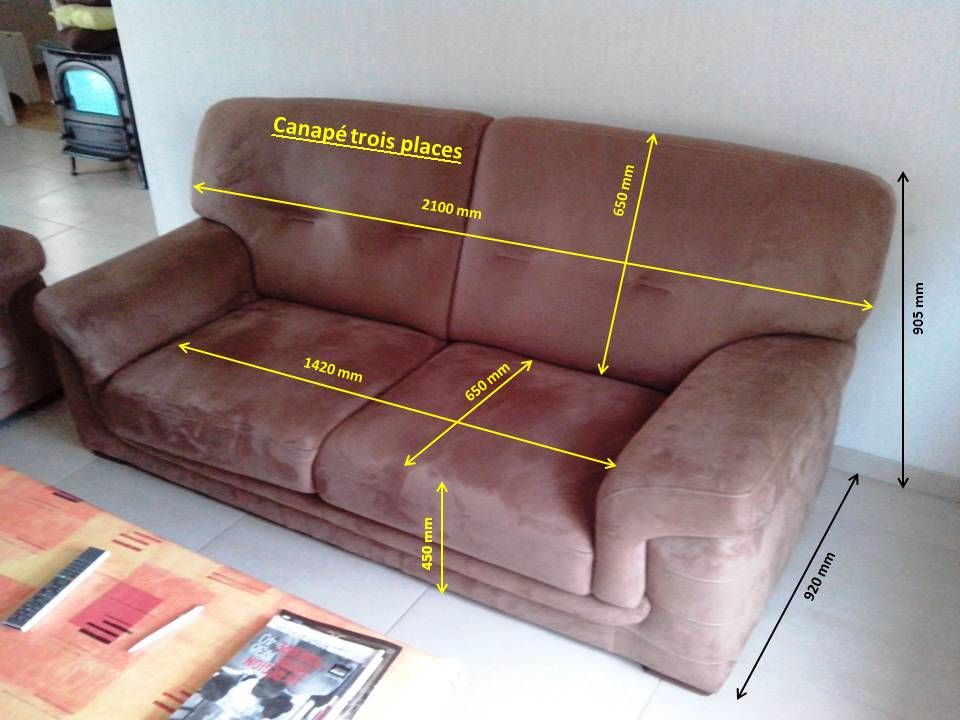 Canape fixe 3 places 300 Carbon-Blanc (33)
