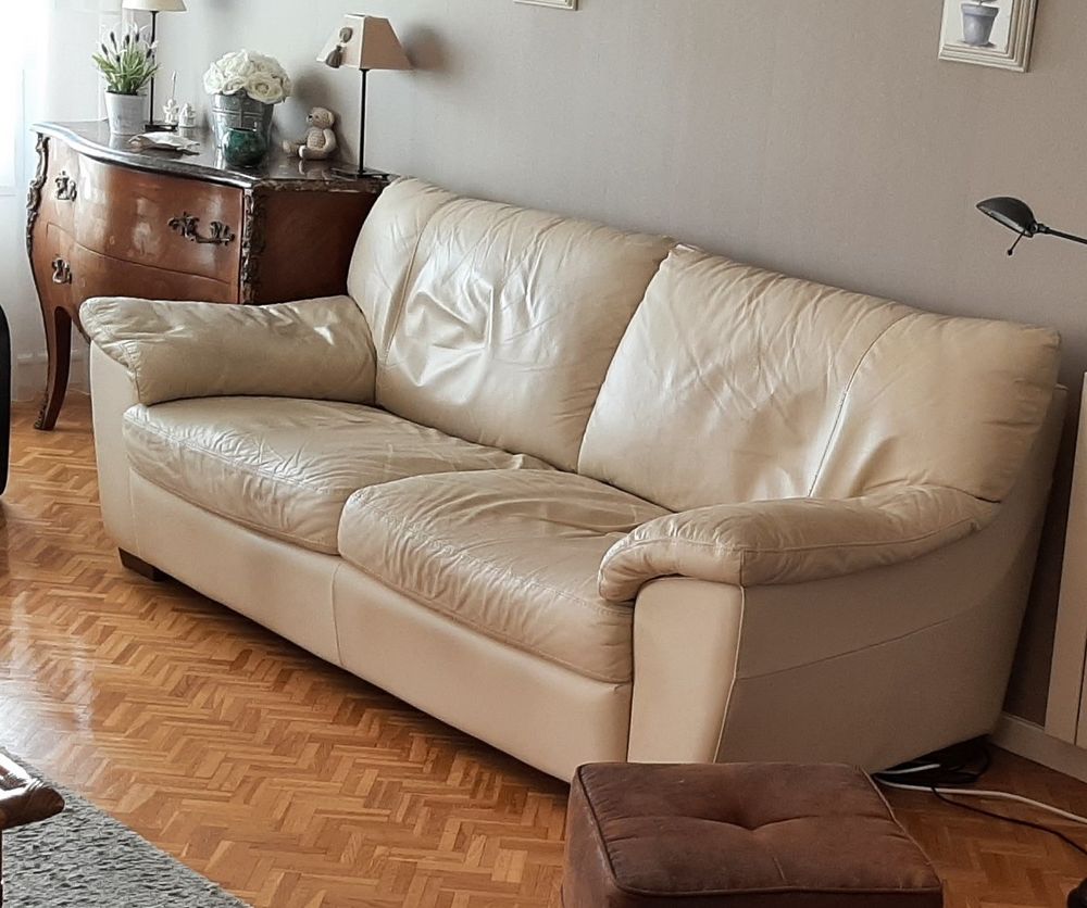 Canap� fixe 3 places en cuir tr�s confortable. 150 Lyon 3 (69)