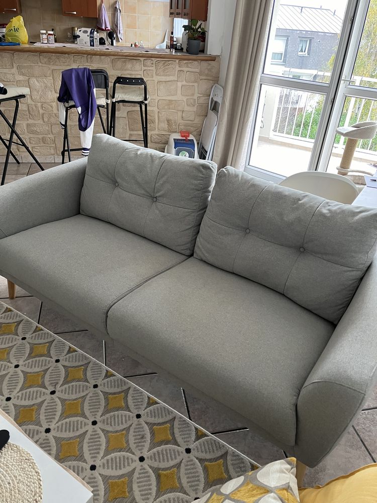 Canap� fixe 3 places gris 0 Noiseau (94)