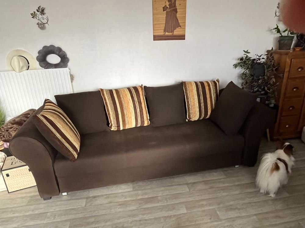 Canap� fixe 4 places marron 300 Bois-d'Arcy (78)