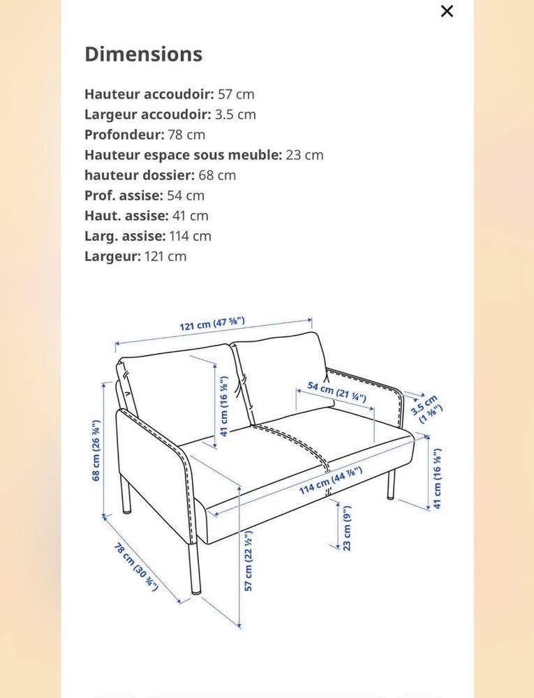 canap� GLOSTAD 70 Lille (59)