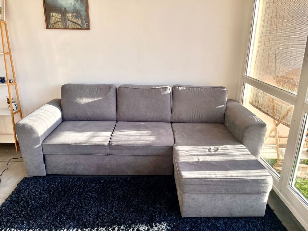 Canap� gris anthracite : d'angle et convertible 130 Yerres (91)