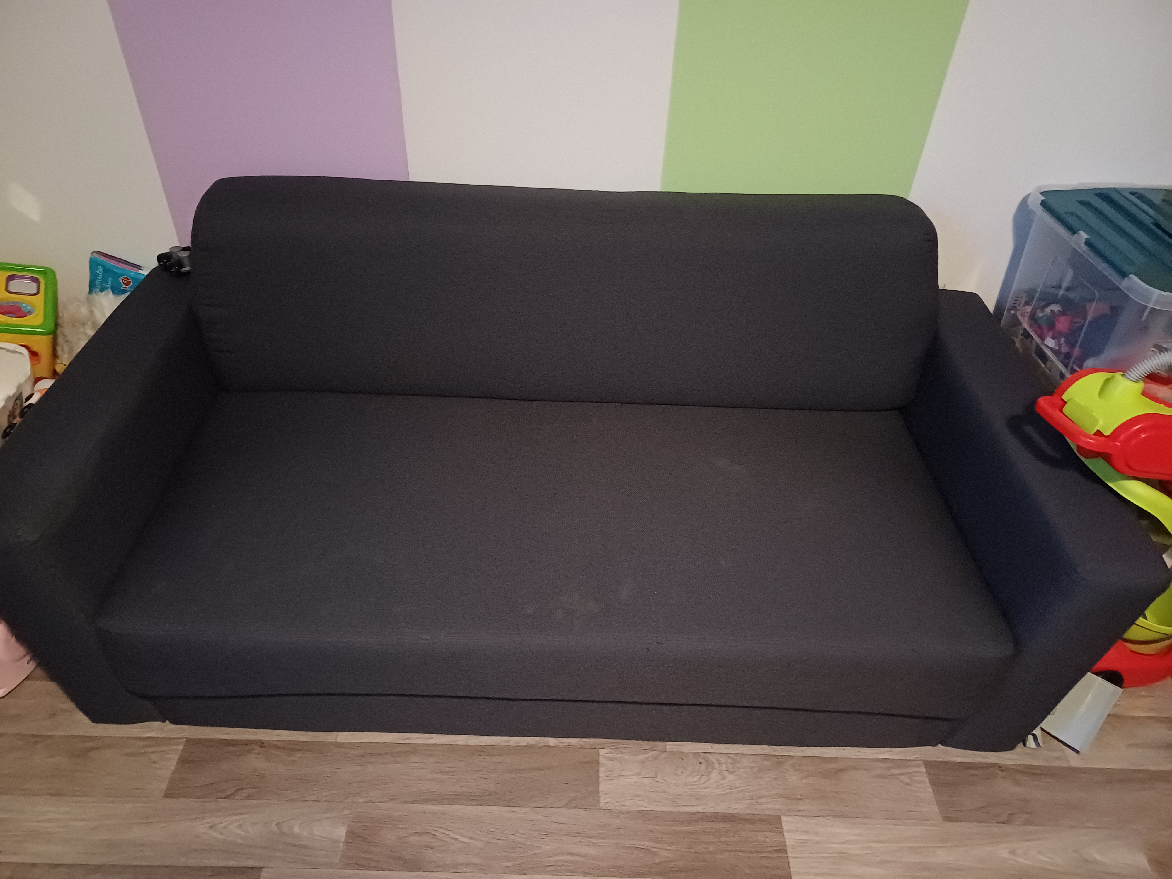 Canap� gris fonc� deux places 80 La Vernelle (36)