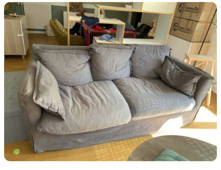 canap� gris 3 places 65 Villeneuve-le-Roi (94)