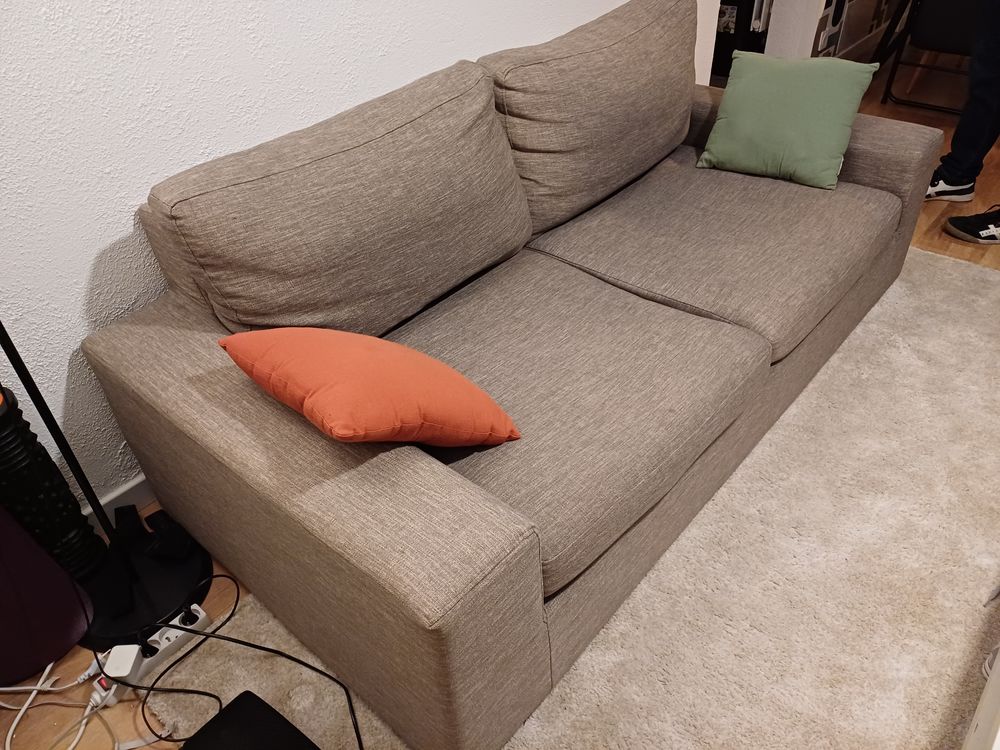 Canap� gris 3 places en tissu 160 Bayonne (64)