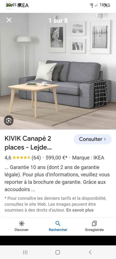 CANAPE KIVIK LEJDE 2/3 places hyper confort 190 cm
0 La Seyne-sur-Mer (83)