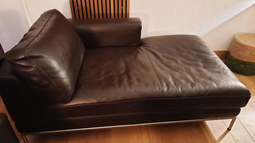 Canap� et meridienne cuir marron 600 Talant (21)