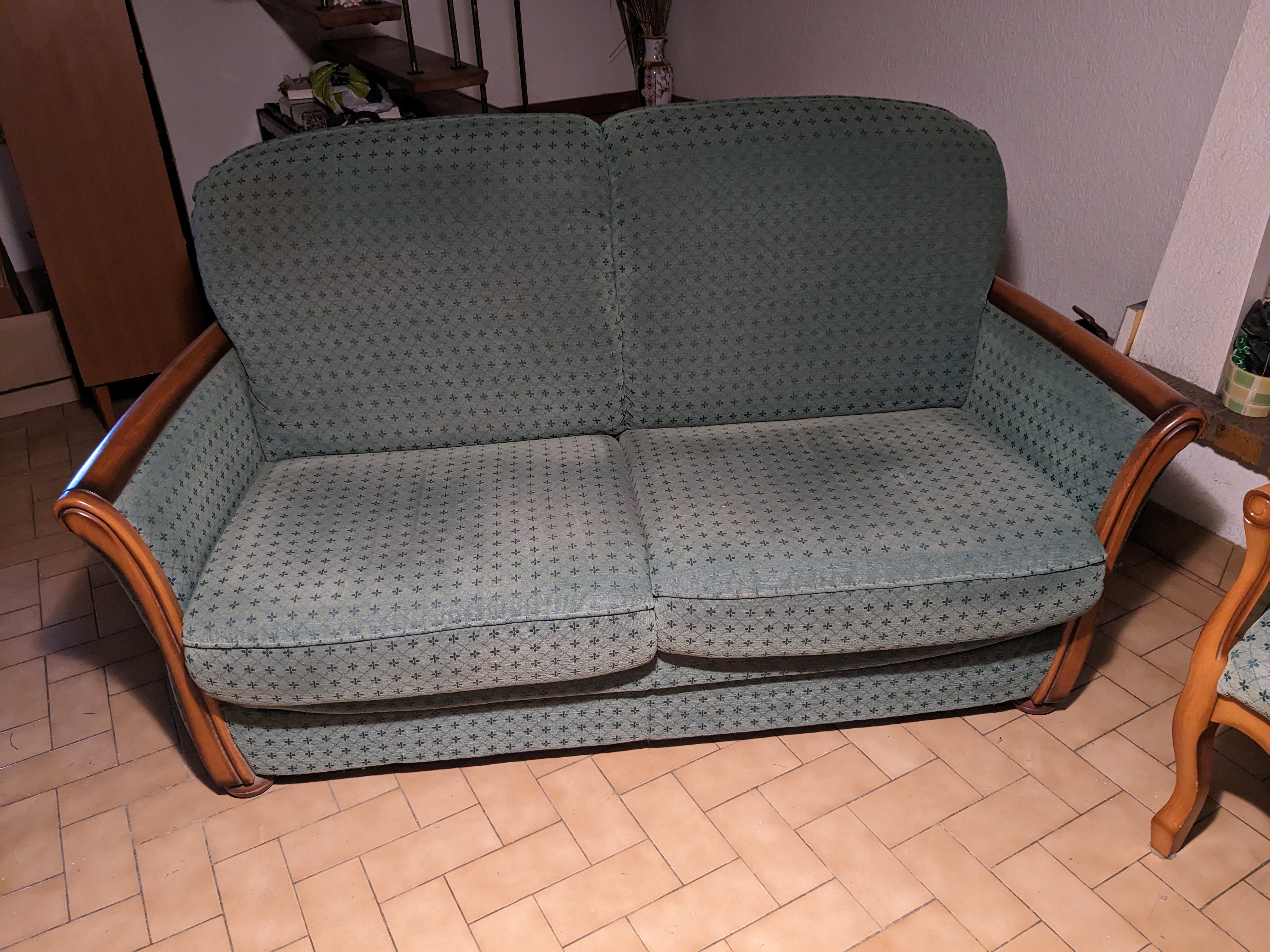 canap� en merisier et tissus 0 Mont-de-Marsan (40)