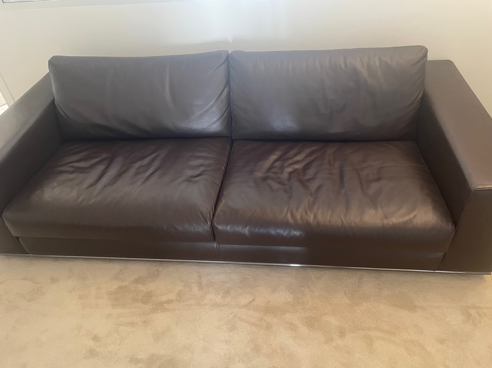 Canap� Minotti en cuir marron 3000 Paris 8 (75)