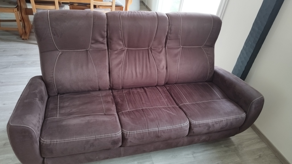 Canap� moderne trois places en velours marron 50 Granville (50)