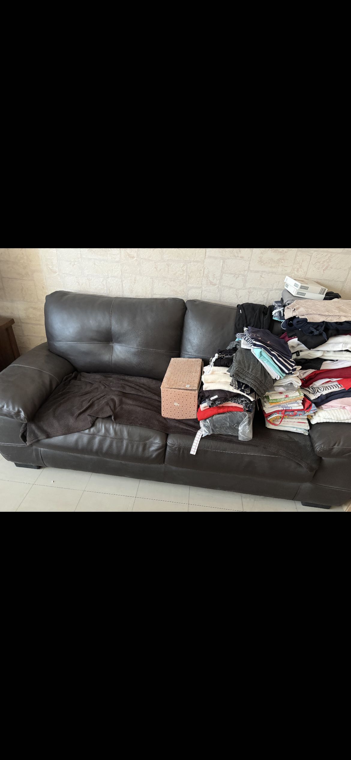 canap� noir cuir 50 Noisy-le-Sec (93)