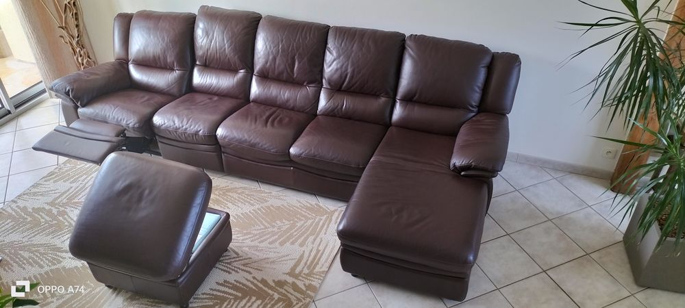 CANAP� PANORAMIQUE CUIR + POUF COFFRE 300 Saint-Germain-l�s-Corbeil (91)