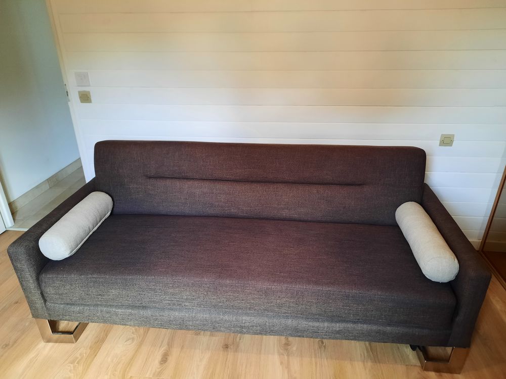 Canap� lit 1 place tissu marron 250 Le Boulou (66)