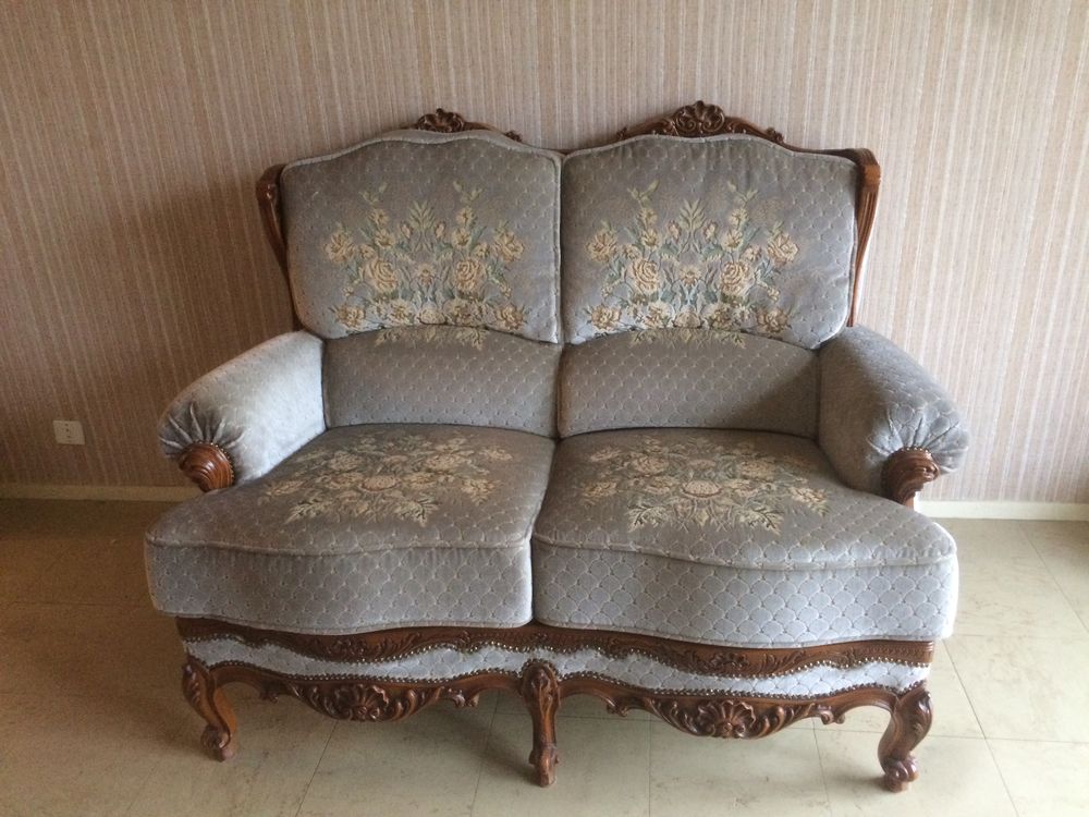 Canap� 2 places CHANTILLY Velours & H�tre massif 250 Merrey-sur-Arce (10)