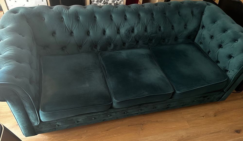 Canap� 3 places Chesterfield vert 50 Noisy-le-Grand (93)