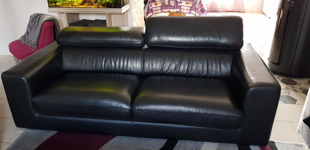 Canap� 3 places en cuir 350 Lommoye (78)