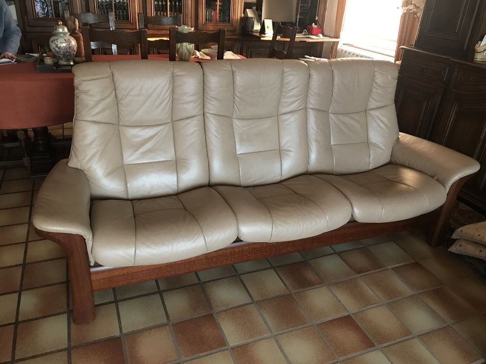  Canap� 3 places cuir vachette couleur Paloma 0 Thionville (57)