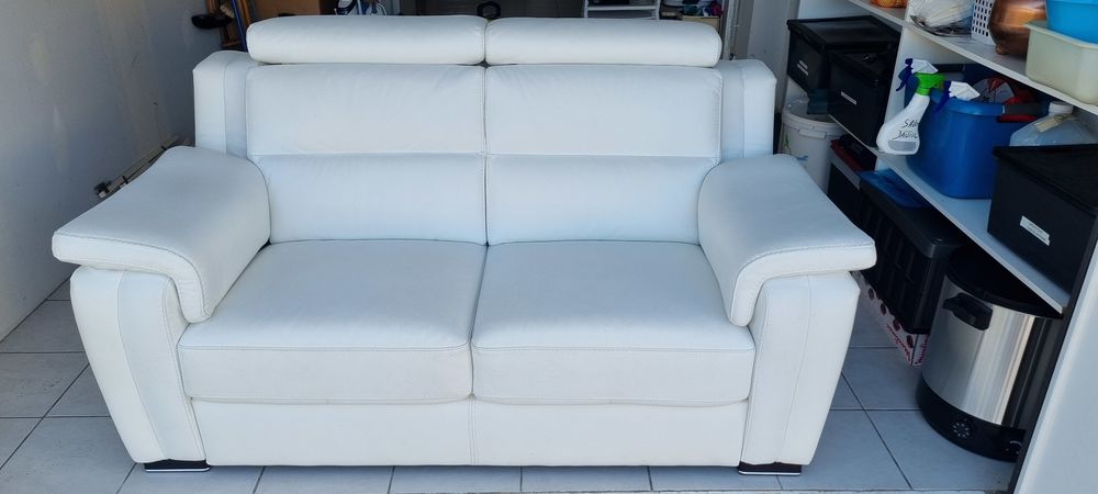 Canap� 2 places cuir blanc Buffalo 550 Lavaur (81)