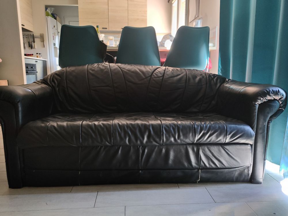 canap� 2 places en cuir de vachette convertible 100 G�menos (13)