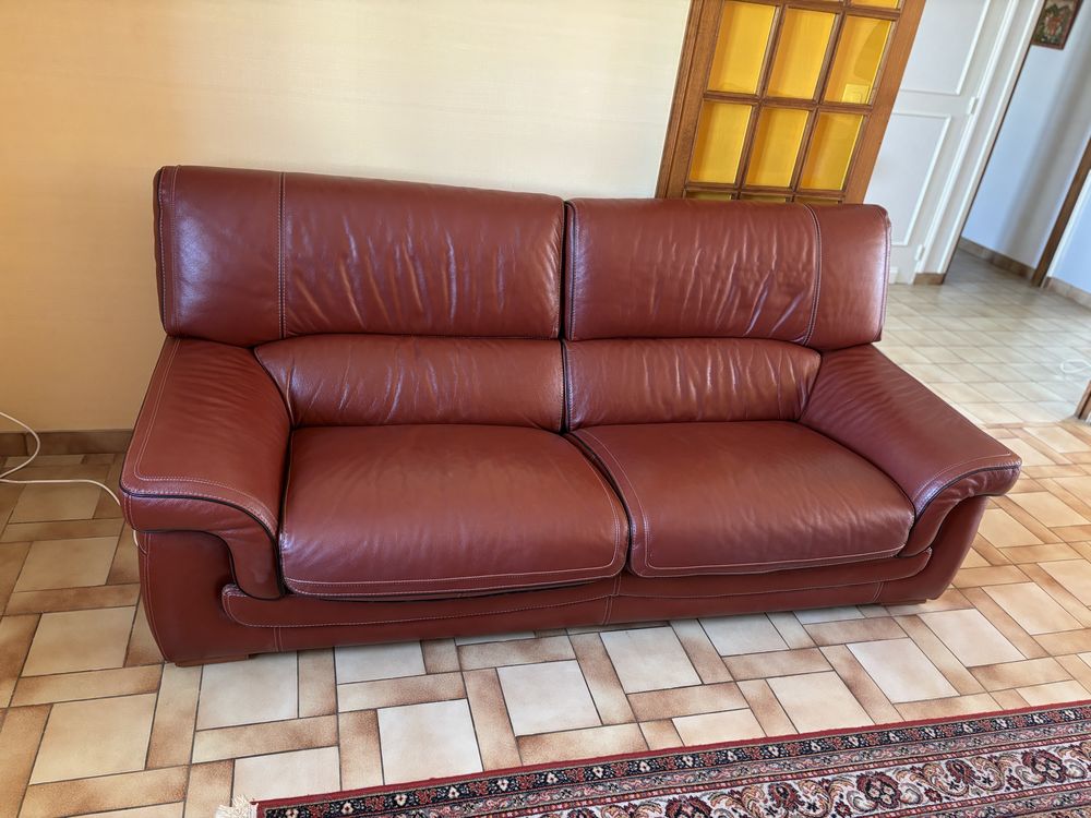 Canap� 3 places en cuir pleine fleur ? Design classique 0 Bonchamp-l�s-Laval (53)