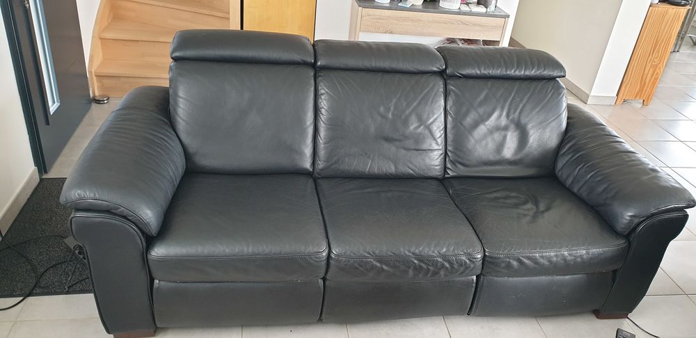 Canap� 3 places et 1 fauteuil cuir relaxant �lectrique 150 Clinchamps-sur-Orne (14)