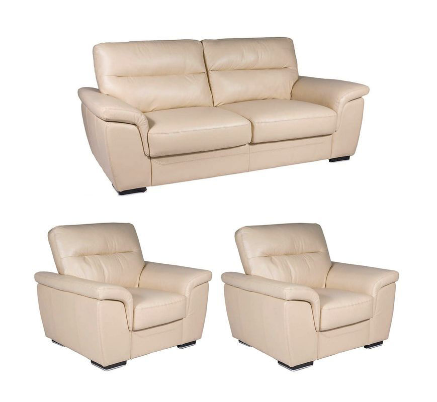 Un canapé 2 places et 2 fauteuils neufs en cuir véritable 1700 Briatexte (81)
