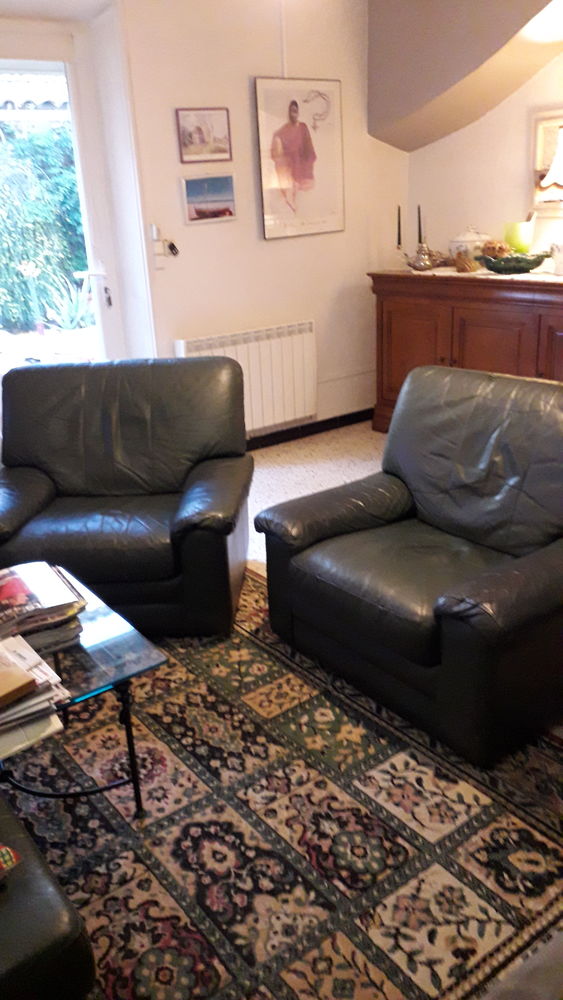 canap� 2/3 places et 2 fauteuils en cuir vert 
0 Ferrals-les-Corbi�res (11)