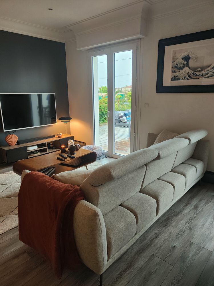 canap� 3 places fixe en tissu avec fonction avance-recul 890 Villenave-d'Ornon (33)