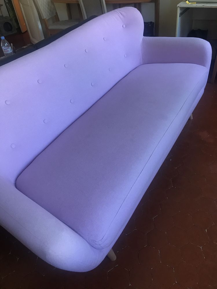 Canap� 3 places fixes vieux rose 75 Marseille 1 (13)