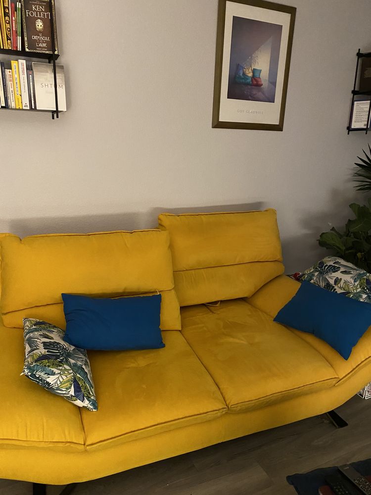 Canape 2 places jaune de chez Home Salons   
900 �vian-les-Bains (74)