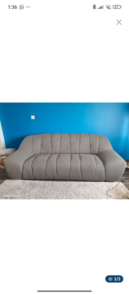 Canap� 3 places NOVA gris 400 Valenciennes (59)