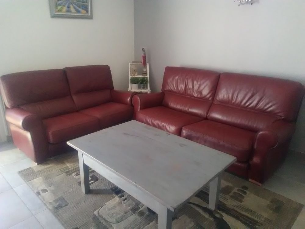 canap� 3 places et 2 places en cuir de buffle. 350 L'Isle-sur-la-Sorgue (84)