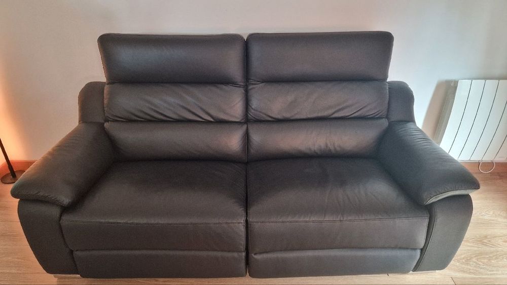 Canap� 3 places relax �lectrique en cuir noir 800 Saint-Gratien (95)