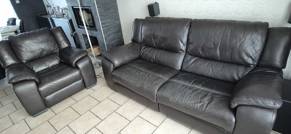 Canap� 3 places 2 relax �lectriques +fauteuil relax �lectriq 450 Dunkerque (59)