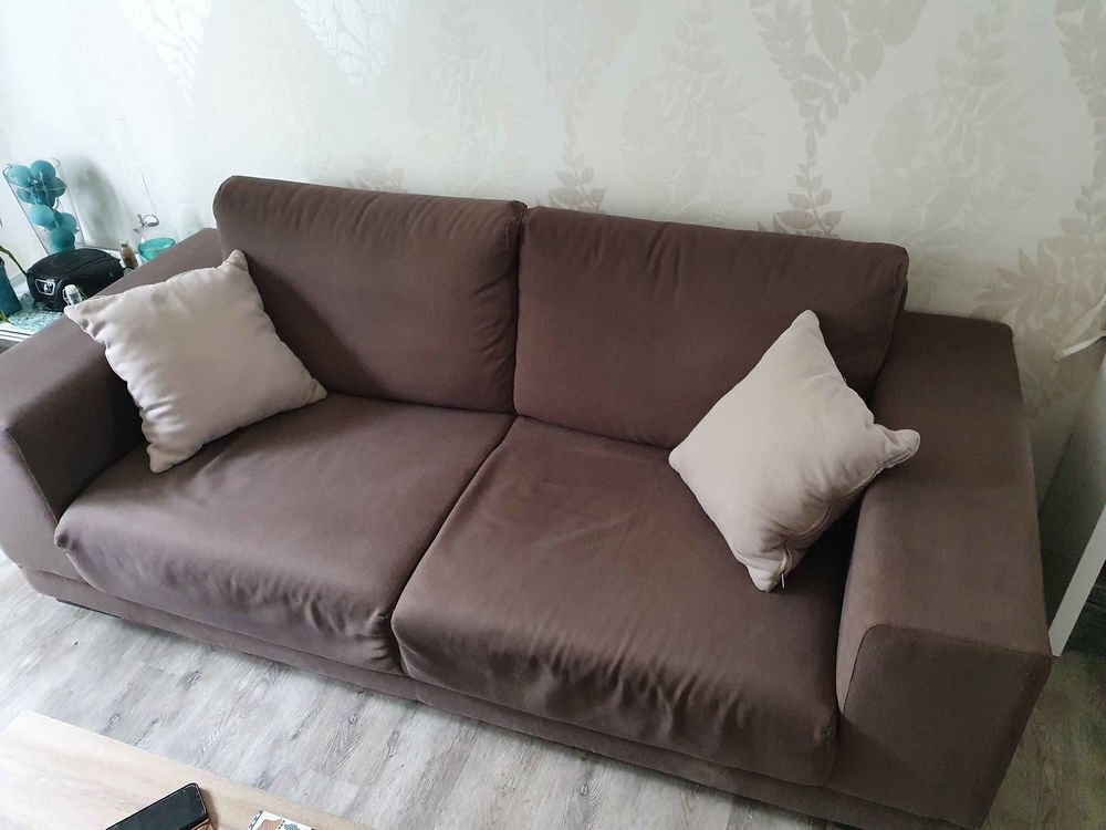 Canap� 3 places en tissu marron 70 Saint-Nazaire (44)