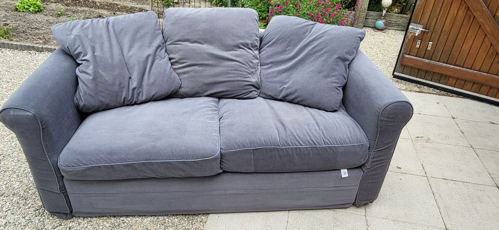 Canap� 2 places en tissus gris 120 Vouzon (41)