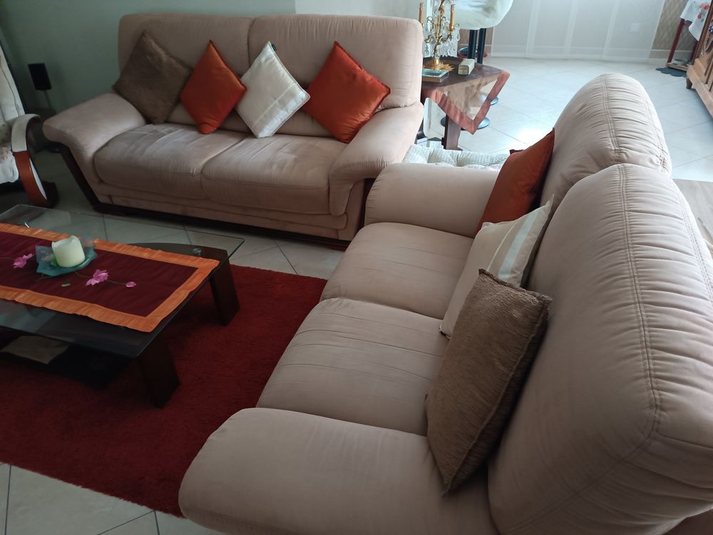 Canape 2 et 3 places tr�s bon �tat pied massif merisier 450 Strasbourg (67)