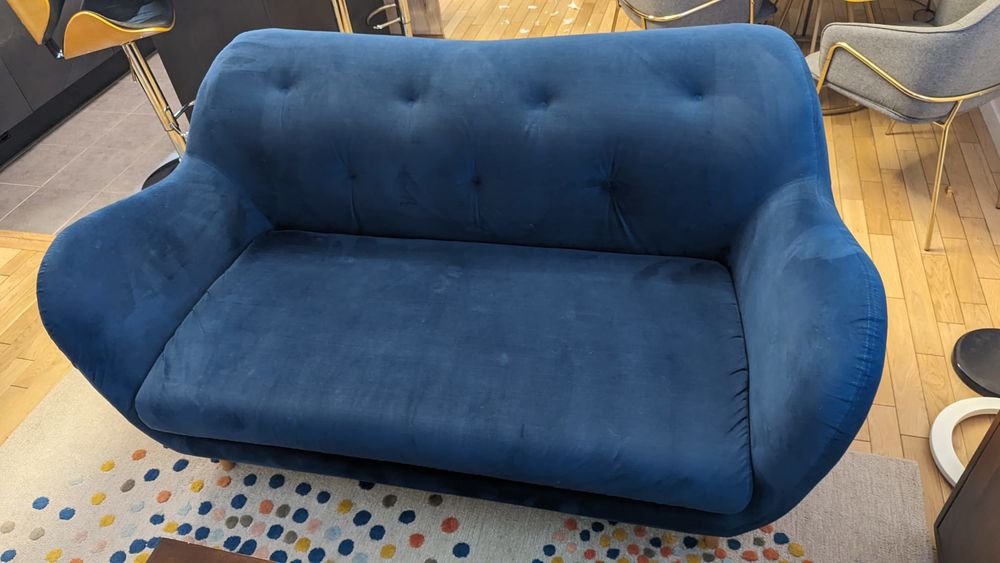 Canap� 3 places en velours bleu HABITAT 0 Clamart (92)