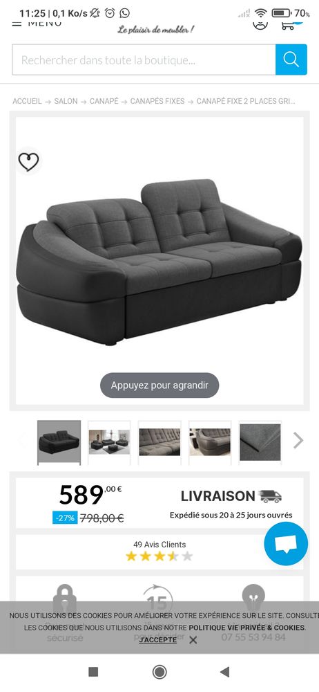 Canap� 2 places 180 N�mes (30)