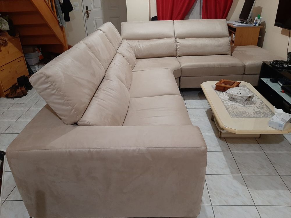 Canap� Poltronesof� d'angle beige en tissu ? excellent �tat 2000 Sept-Sorts (77)