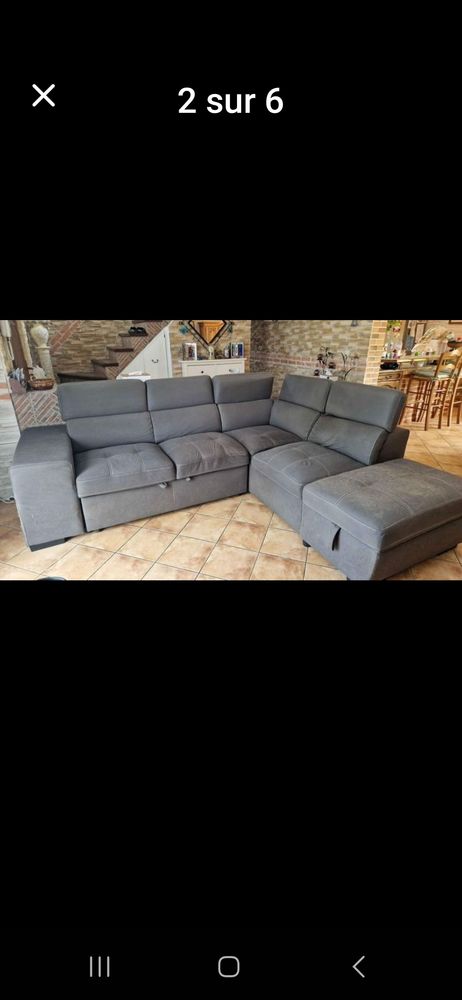 Canap� premium confort tissu gris gauche 1000 Tigy (45)