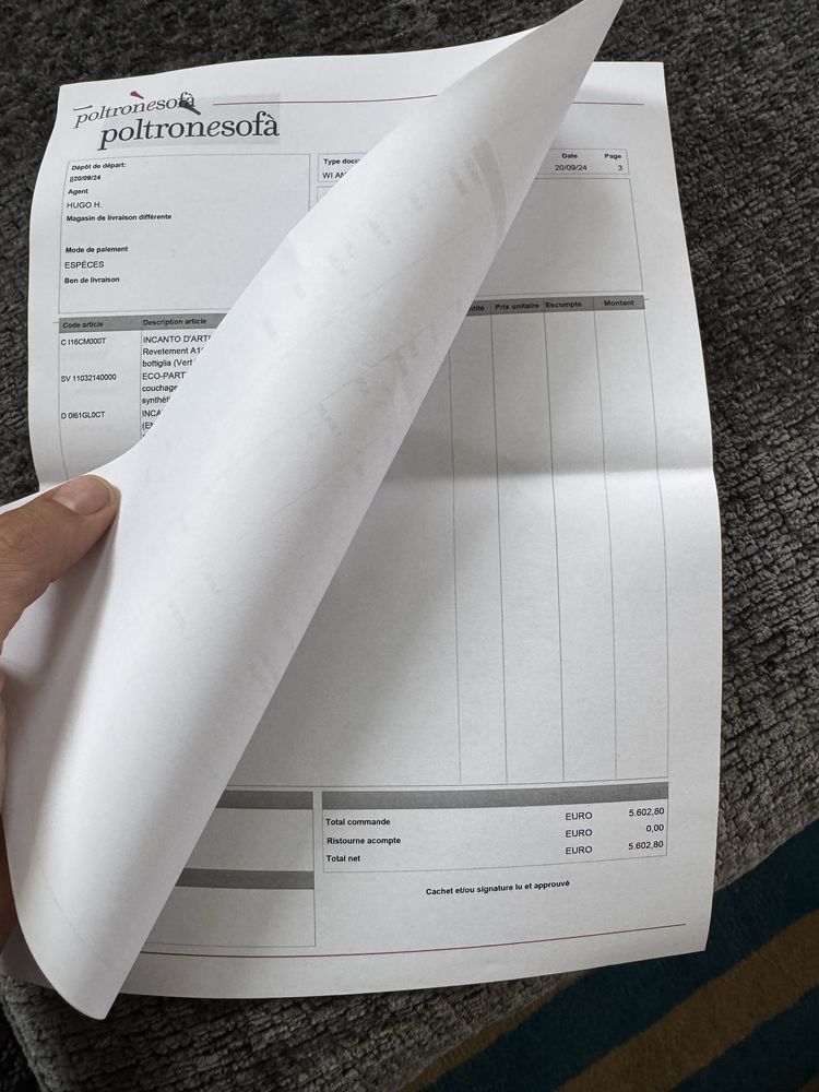 Canap� presque neuf de POLTRONE �  vendre 3500 Biot (06)