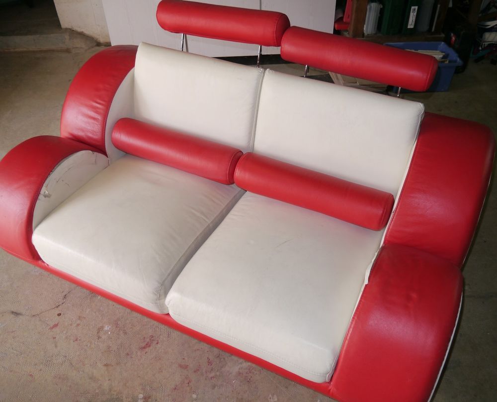 Canap� relax + fauteuil - cuir + PVC � restaurer 85 Saulxures-l�s-Nancy (54)