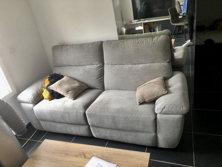 Canap� relax 3 places 2 moteurs ADAM tissu gris 850 Les Pennes-Mirabeau (13)