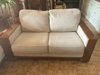 2 Canape Roche bobois alcantara gris perle , 2 places 600 Fox-Amphoux (83)