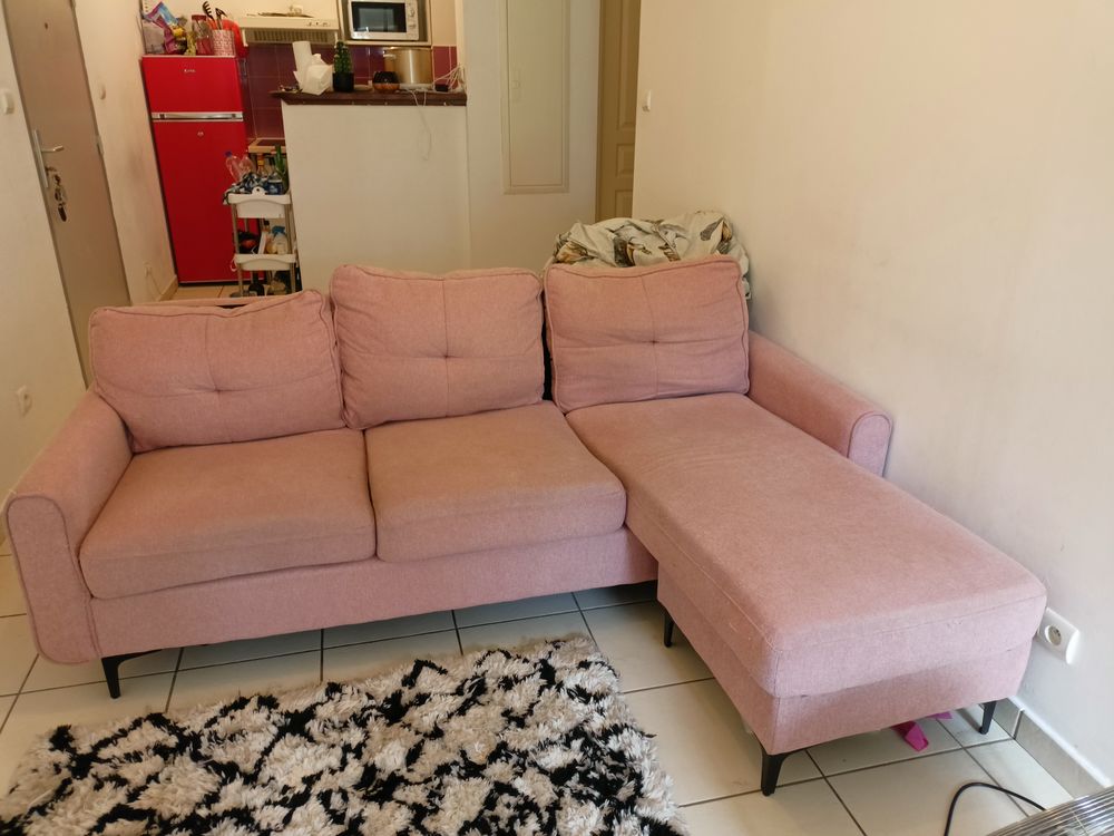 Canap� rose d'angle 290 Sainte-Clotilde (97)