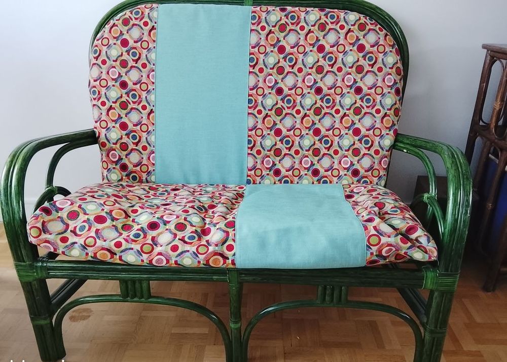 Canap� en rotin de couleur verte 60 Brest (29)