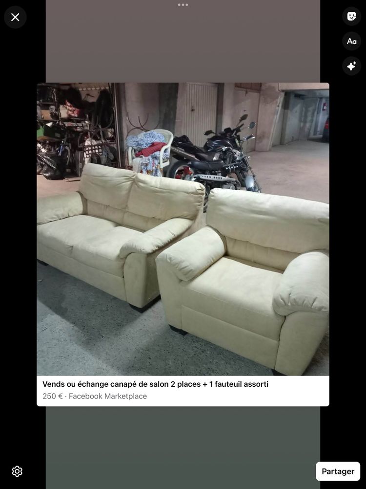 Canap� de salon 2 places + 1 fauteuil assorti en tissu excel 250 Aix-en-Provence (13)